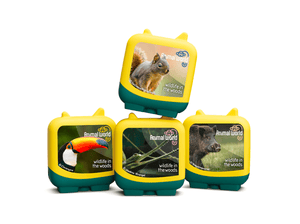 Animal World Wildlife in the Woods Clever Tonies - 4 Pack stacked together displaying the full set available