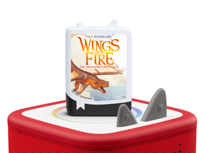 Wings of Fire Book Tonies - 4 Pack on a Red Toniebox 2 ready to play audio stories and songs curated for older listeners