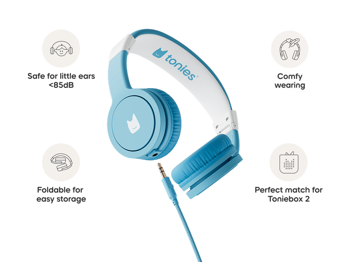 tonies blue wired headphones for kids