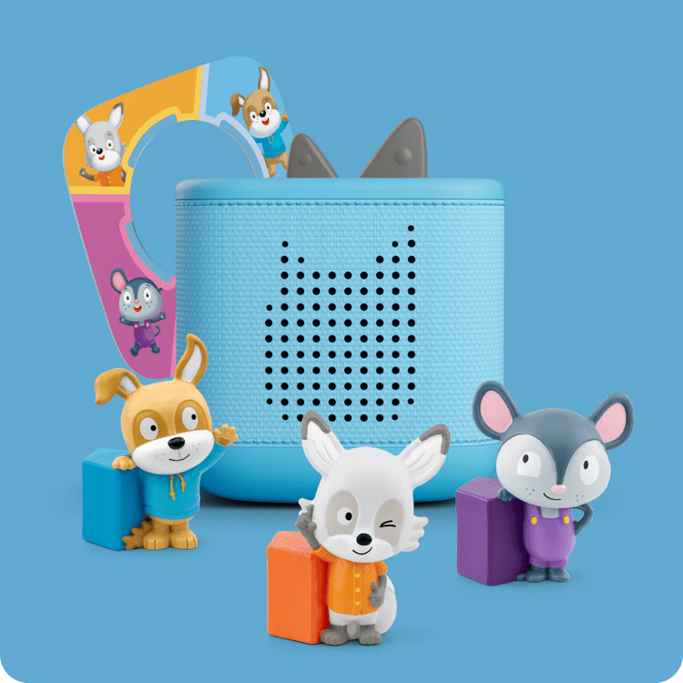 Lalalinos Tonies and Tonieplay game with blue Toniebox 2