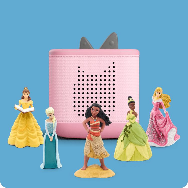 Disney Princess Tonies with a pink Toniebox 2