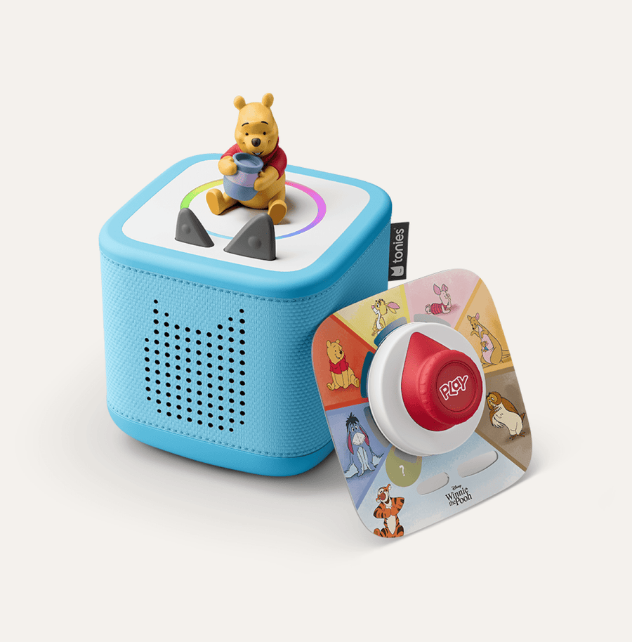 Winnie the Pooh Tonie and Tonieplay game with blue Toniebox 2