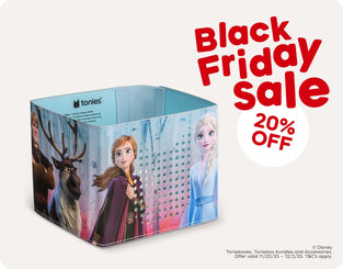 Frozen Toniebox 2 Sleeve with text "Black Friday 20% Off"